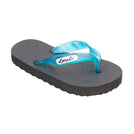 Locals Kids Original Black Platform Slippahs with Translucent Turquoise Strap