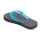 Locals Kids Original Black Platform Slippahs with Translucent Turquoise Strap