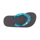 Locals Kids Original Black Platform Slippahs with Translucent Turquoise Strap