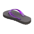 Locals Kids Original Black Platform Slippahs with Translucent Purple Strap