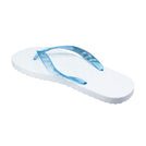 Locals Original White Platform Slippahs with Translucent Turquoise Strap