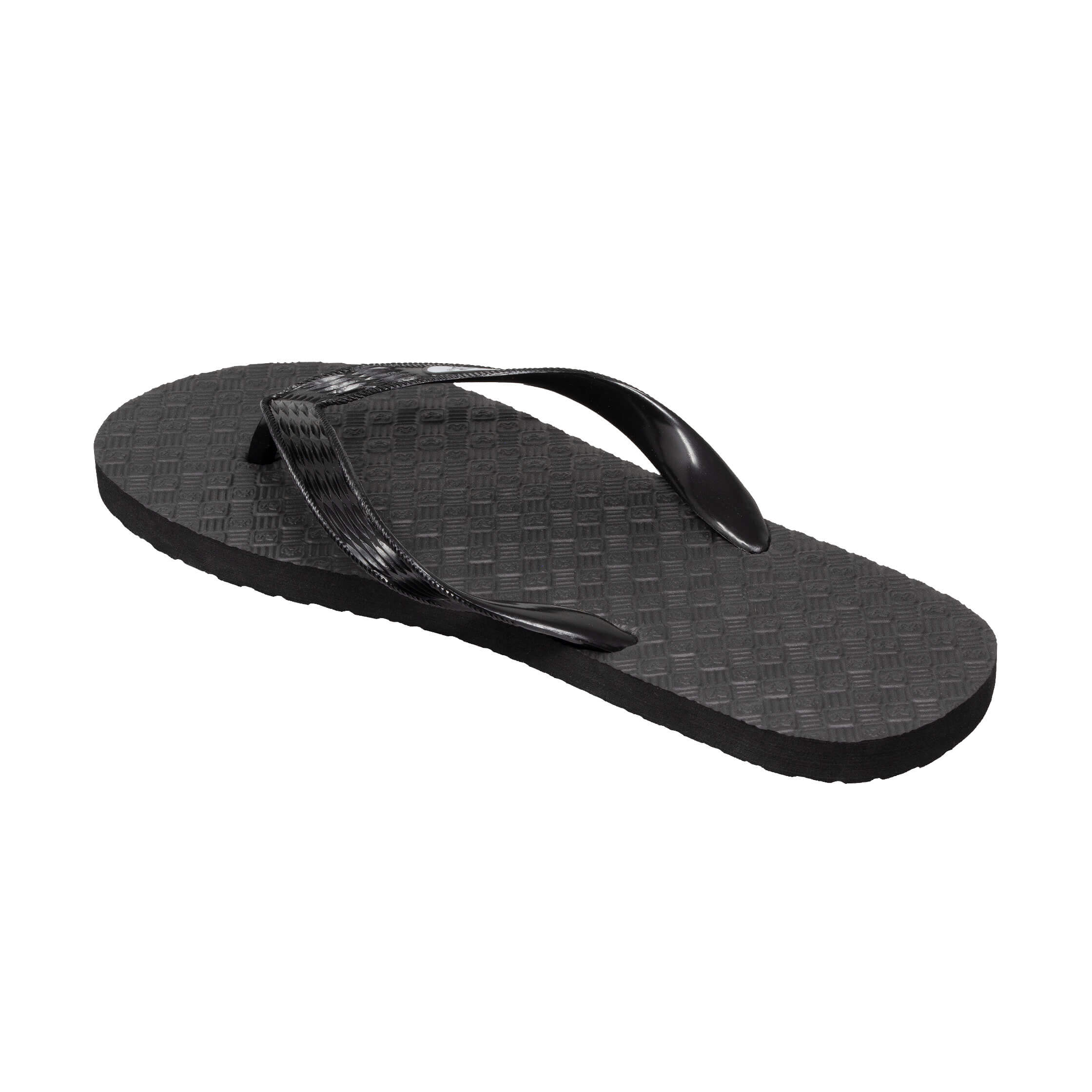 Locals Original Black Platform Slippahs with Solid Black Strap