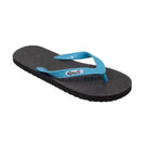 Locals Original Black Platform Slippahs with Solid Aqua Strap