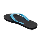 Locals Original Black Platform Slippahs with Solid Aqua Strap