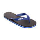 Locals Unisex Stripe Blue II Flip Flops featuring a Black/Blue platform with a White stripe and a Solid Blue strap.