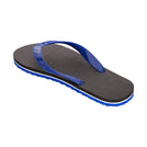 Locals Unisex Stripe Blue II Flip Flops featuring a Black/Blue platform with a White stripe and a Solid Blue strap.