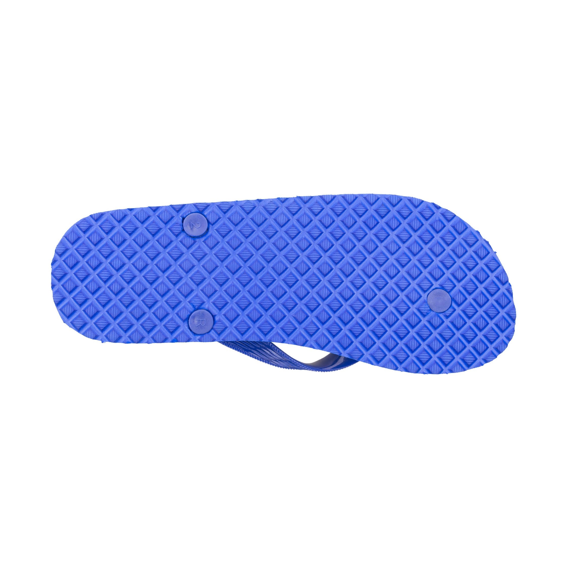 Locals Unisex Stripe Blue II Flip Flops featuring a Black/Blue platform with a White stripe and a Solid Blue strap.