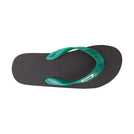 Locals Unisex Stripe Reggae Flip Flops featuring a Black/Red platform with a Yellow stripe and a Solid Green strap.