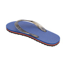 Locals Unisex Stripe Navy Flip Flops featuring a Blue/Black platform with a Red stripe and a Translucent Black strap.