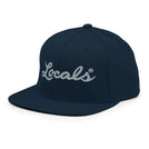 Locals Classic Snapback Hat with Embroidered Logo in Dark Navy