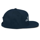 Locals Classic Snapback Hat with Embroidered Logo in Dark Navy