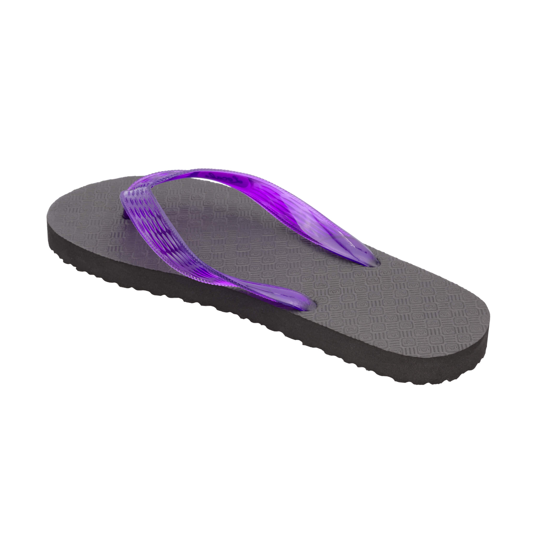 Locals Original Black Platform Slippahs with Translucent Purple Strap